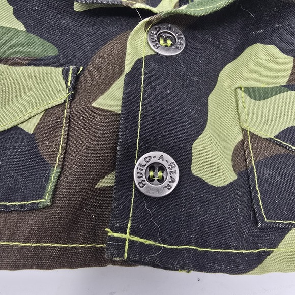 Build a Bear Green Camo Army Uniform Button Up Shirt Camouflage - Picture 4 of 4